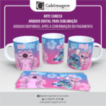 Arte Caneca Stitch e Angel para Sublimação – Sem Você, Com Você - Mod03