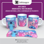 Arte Caneca Stitch e Angel para Sublimação – Sem Você, Com Você - Mod04