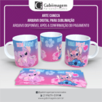 Arte Caneca Stitch e Angel para Sublimação – Sem Você, Com Você - Mod11