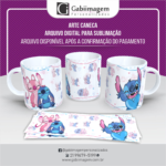 Arte Caneca Stitch e Angel para Sublimação – Mod17
