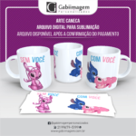 Arte Caneca Stitch e Angel para Sublimação – Sem Você, Com Você - Mod23