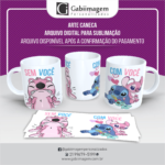 Arte Caneca Stitch e Angel para Sublimação – Sem Você, Com Você - Mod25