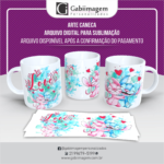 arte caneca Stitch e Angel