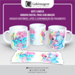 Arte Caneca Stitch e Angel para Sublimação – Amor