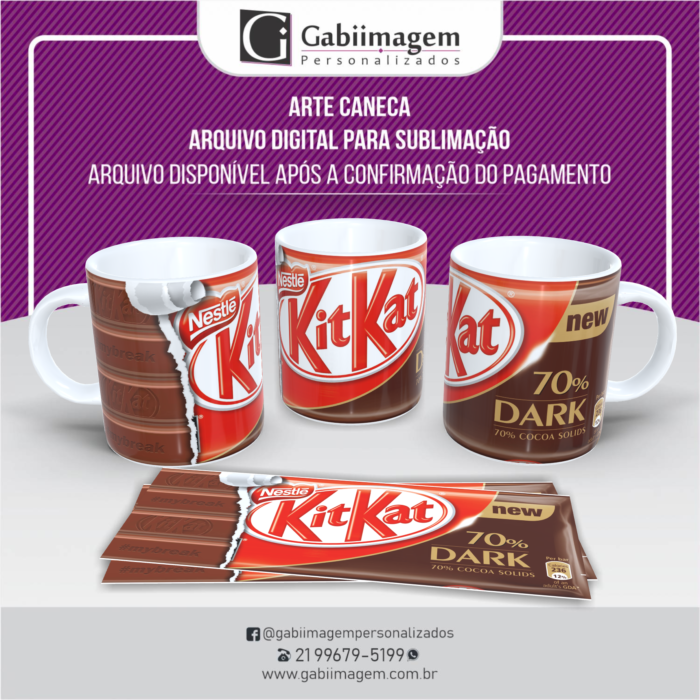 arte caneca chocolate kitkat
