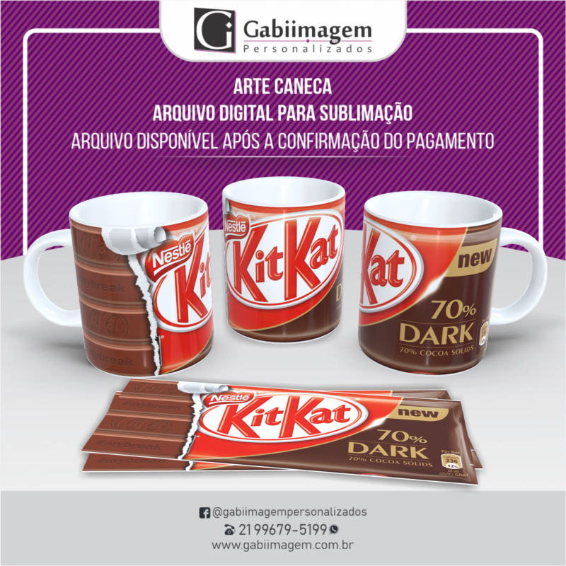arte caneca chocolate kitkat