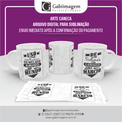 arte caneca amigo