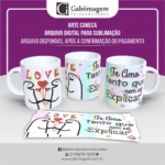 Arte Caneca Flork para Sublimação - Love, Te Amo Tanto Que Nem Sei Explicar.