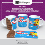 Arte Caneca Chocolate Nestlé Lollo para Sublimação- Louco por Você.