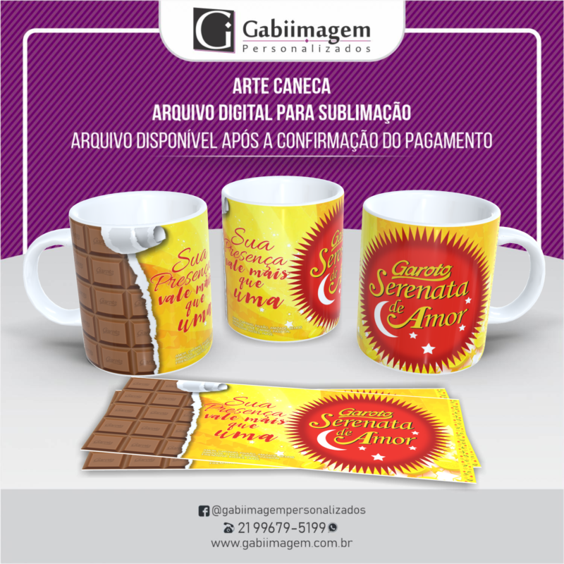 arte caneca serenata de amor