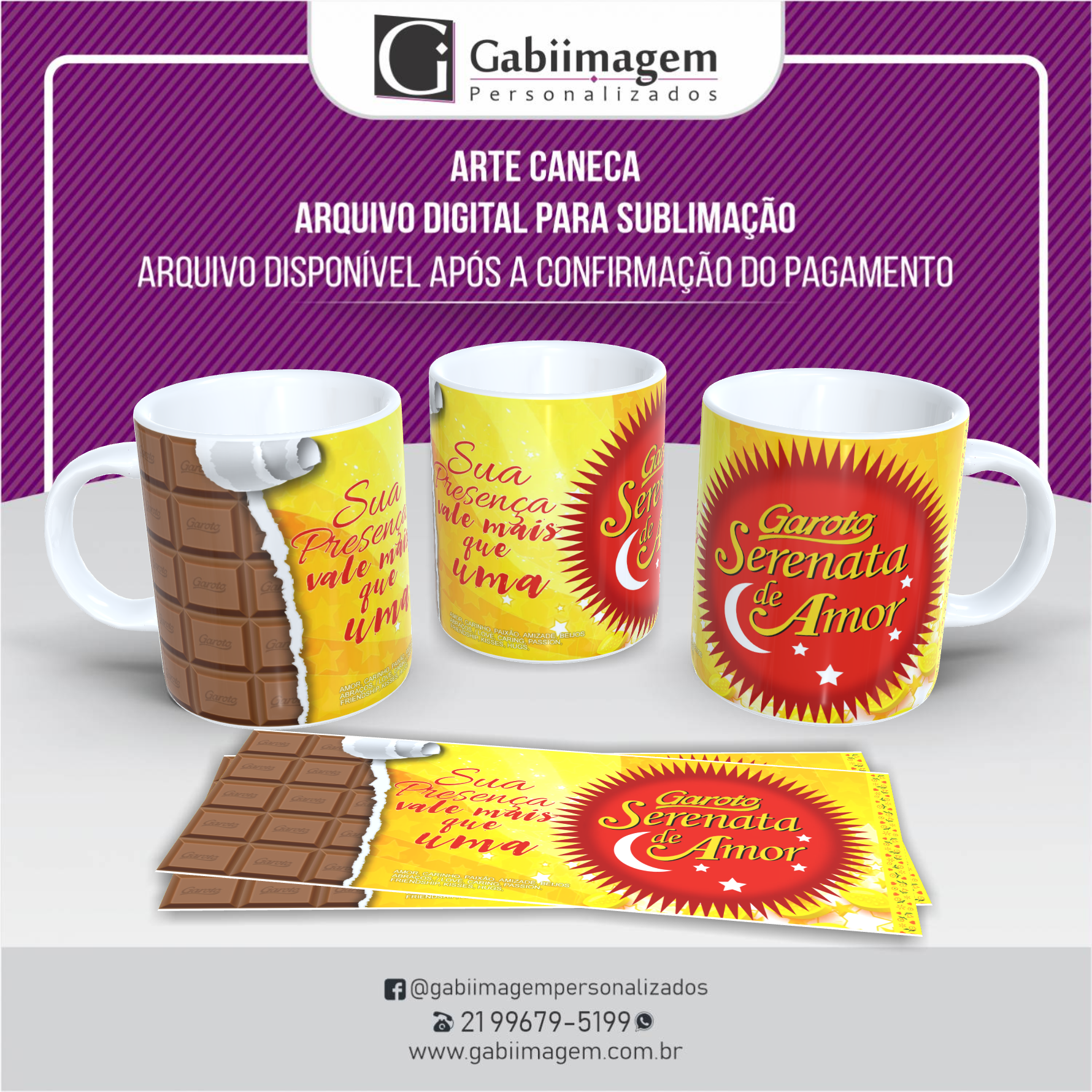 arte caneca serenata de amor