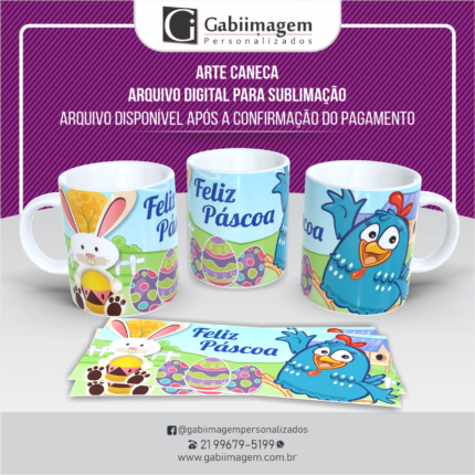 Arte caneca Galinha pintadinha