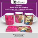 arte caneca agnes e minions