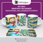 Arte Caneca Jesus para Sublimação - O Verdadeiro Significado da Páscoa é Jesus.