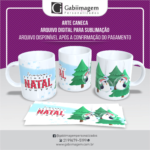 Arte Caneca Natal para Sublimação - Nosso Primeiro Natal Juntos.