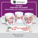Arte Caneca Natal para Sublimação - Feliz Natal.