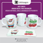Arte Caneca Natal para Sublimação - Que Seu Ho Ho Ho, Seja Repleto de Ha Ha Ha!