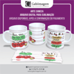 Arte Caneca Natal para Sublimação - Que Seu Ho Ho Ho, Seja Repleto de Ha Ha Ha! Saúde, Paz, Amor e Alegria