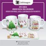 Arte Caneca Natal para Sublimação - Fé, Paz, Amor, Saúde, Esperança, Feliz Natal. Que a Magia do Natal Transforme Tudo em Amor