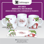 Arte Caneca Natal para Sublimação - Merry Chrislmas