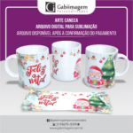 Arte Caneca Natal para Sublimação - Feliz Natal - Mod02