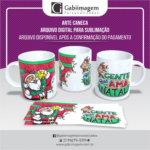 Arte Caneca Natal para Sublimação - Gente que Ama Natal