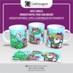 Arte Caneca Natal para Sublimação - Ho Ho Ho, Feliz Natal.