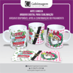 Arte Caneca Natal para Sublimação - O Amor Sempre Será o Maior Presente - Feliz Natal