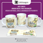 Arte Caneca Natal para Sublimação - Jesus é o Verdadeiro Sentido do Natal