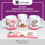 Arte Caneca Natal para Sublimação - Por um Natal Repleto de Paz e Amor