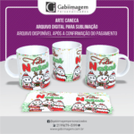 Arte Caneca Flork Natal para Sublimação - Feliz Natal