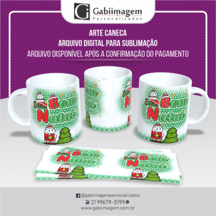 Arte Caneca Flork Natal para Sublimação - Então Bom Natal
