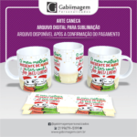 Arte Caneca Flork Natal para Sublimação - O Meu Melhor Presente de Natal é Ter Você ao Meu Lado.