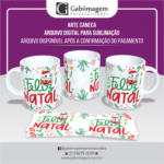 Arte Caneca Flork Natal para Sublimação - Feliz Natal