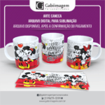 Arte Caneca Mickey e Minnie para Sublimação - Eu Te Amarei de Janeiro a Janeiro