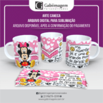 Arte Caneca Mickey e Minnie para Sublimação - Me Aguentar Já é uma Grande Prova de Amor.