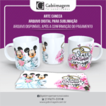Arte Caneca Mickey e Minnie para Sublimação - Quer Casar Comigo?