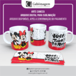Arte Caneca Mickey e Minnie para Sublimação - Você é Tudo Pra Mim