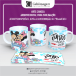 Arte Caneca Mickey e Minnie para Sublimação - Juntos Desde (data)
