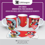 Arte Caneca Mickey e Minnie para Sublimação - I Love You to the Moon and Back, Te Amo
