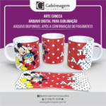 Arte Caneca Mickey e Minnie para Sublimação - Te Amo