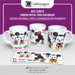 Arte Caneca Mickey e Minnie para Sublimação -Eu Amo Você!