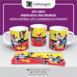 Arte Caneca Mickey e Minnie para Sublimação -Love: Nosso Amor é Incrível