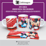 Arte Caneca Mickey e Minnie
