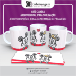 Arte Caneca Mickey e Minnie