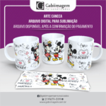 Arte Caneca Mickey e Minnie