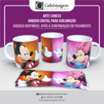 Arte Caneca Mickey e Minnie