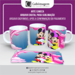 Arte Caneca Mickey e Minnie