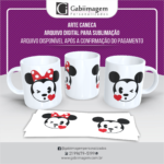 Arte Caneca Mickey e Minni