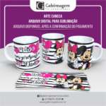 Arte Caneca Mickey e Minnie